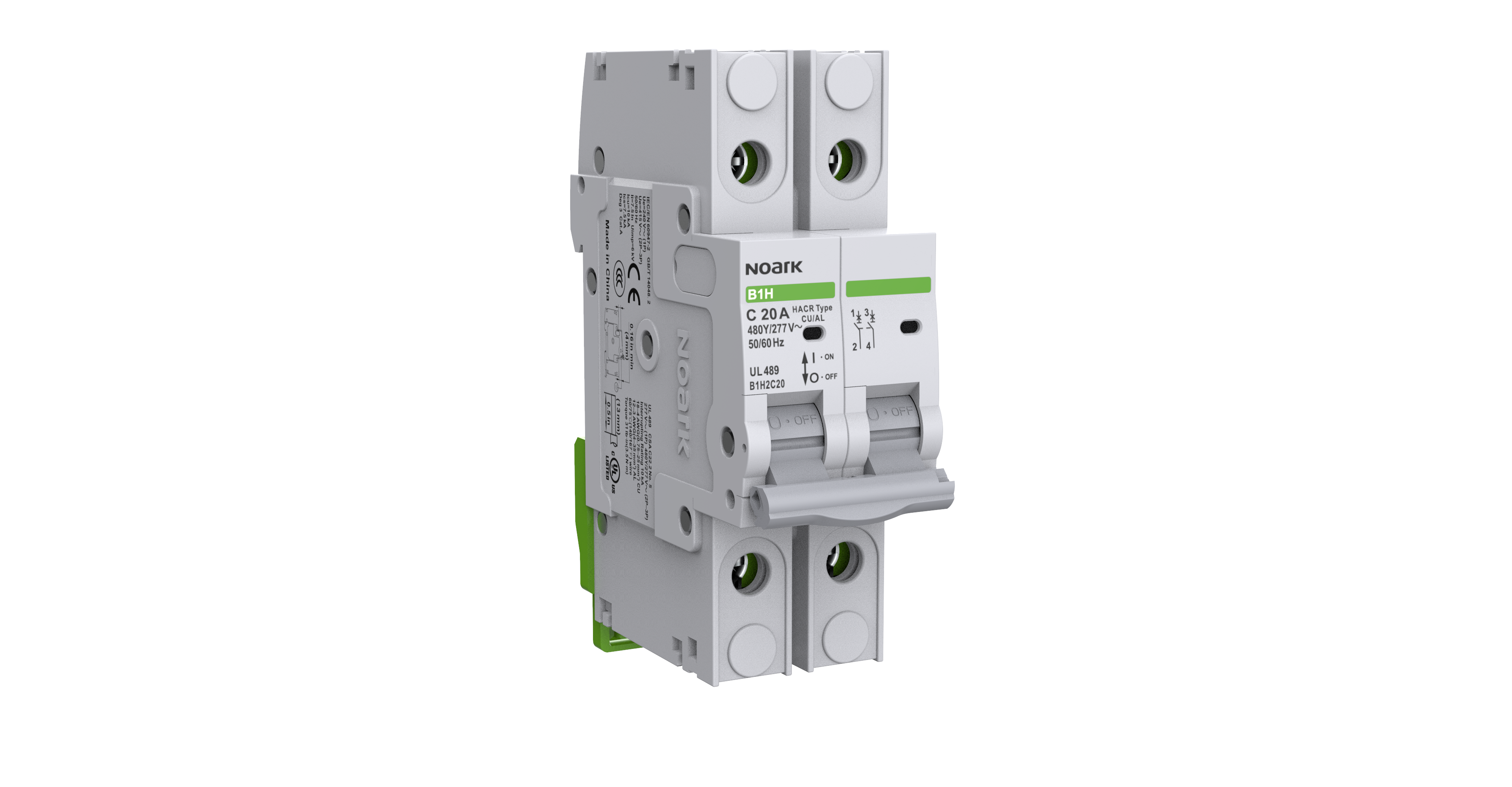 B1H2D0.5-Miniature Circuit Breakers, B1H UL 489, 2P, D Curve, 0.5A, 10 ...