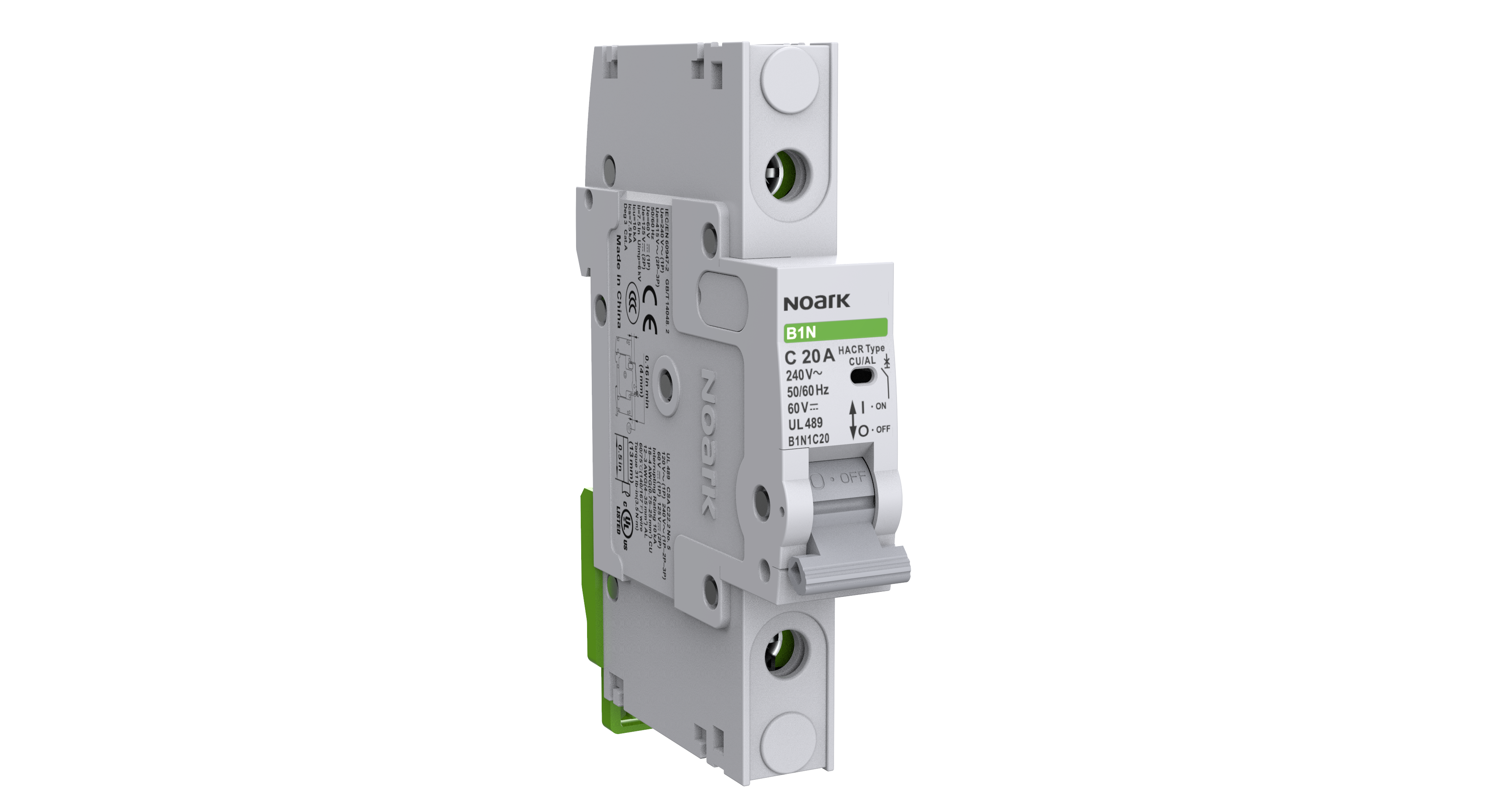 B1N1B40-Miniature Circuit Breakers, B1N UL 489, 1P, B Curve, 40A, 10 k ...