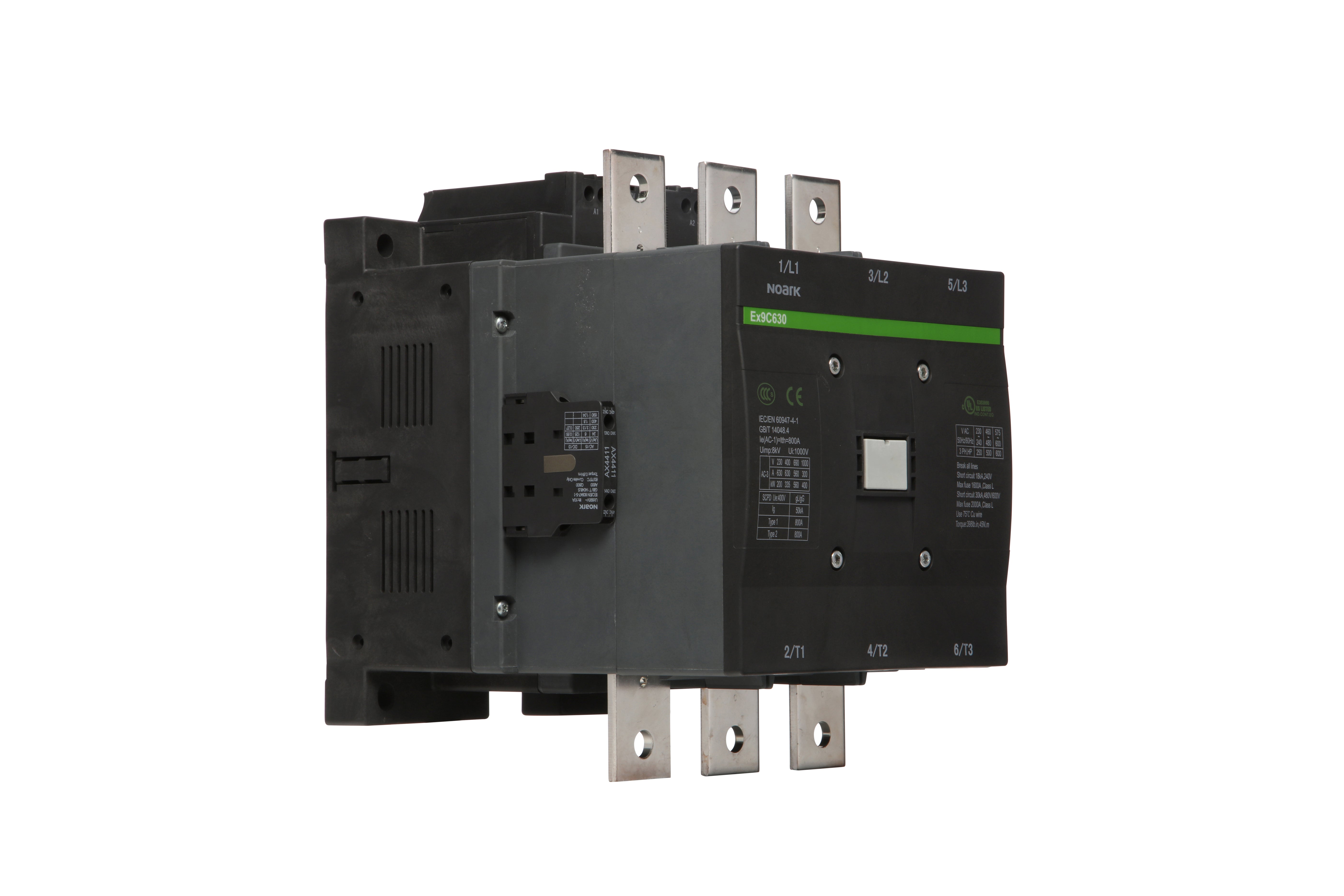 EX9C800E22GG-Contactor, Ex9C, Standard, FVNR, 800A, 120Vac/dc, 2NO+2NC ...